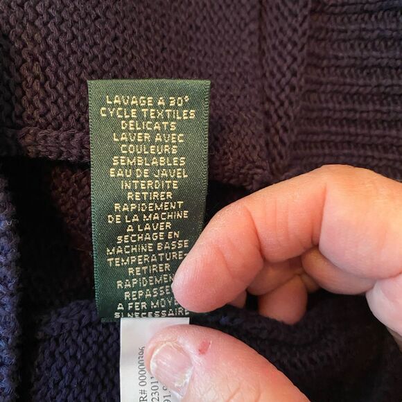 Ralph Lauren Women’s Navy Blue Crest Cardigan Sweater XL Nautical Logo Vintage - Picture 7 of 9